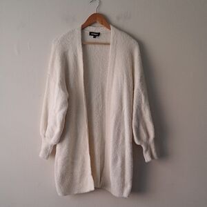 Express Cream Open-Front Cardigan